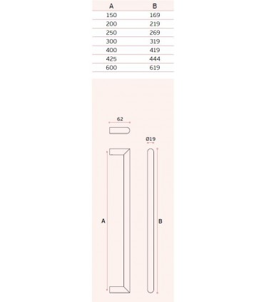 Poignée tubulaire angulaire ronde inox brossé