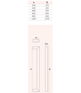 Poignée tubulaire angulaire ronde inox brossé