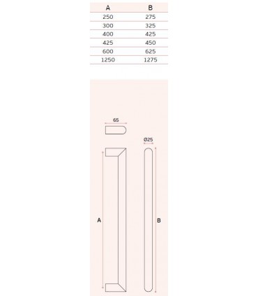 Poignée tubulaire angulaire ronde inox brossé
