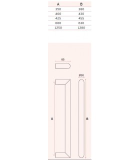 Poignée tubulaire angulaire ronde inox brossé