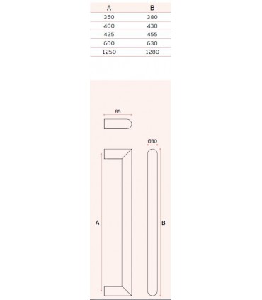 Poignée tubulaire angulaire ronde inox brossé