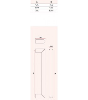 Poignée tubulaire angulaire ronde inox brossé