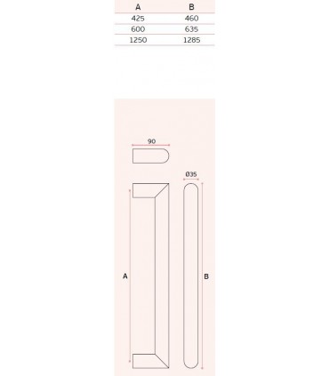 Poignée tubulaire angulaire ronde inox brossé