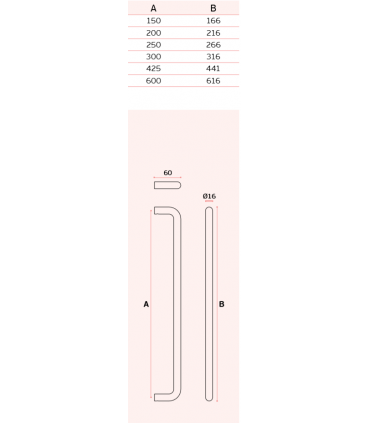 Poignée tubulaire coudée