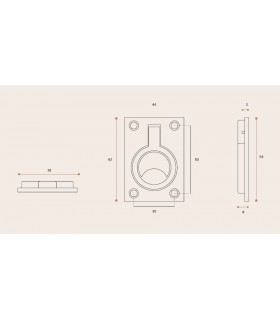 Poignée affleurante inox brossé