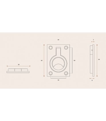 Poignée affleurante inox brossé