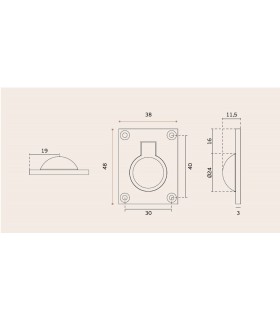 Poignée affleurante inox brossé