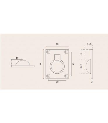 Poignée affleurante inox brossé