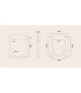 Poignée affleurante rectangulaire avec ressort de rappel