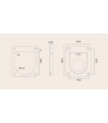 Poignée affleurante rectangulaire avec ressort de rappel
