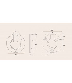 Poignée affleurante ronde