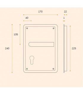 Poignée cuvette à droite avec découpe clé I