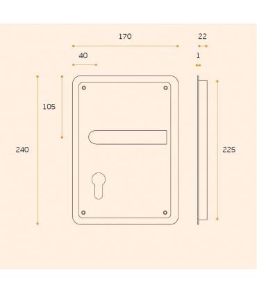 Poignée cuvette à droite avec découpe clé I
