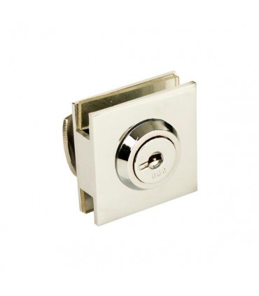 Serrure à flasques carrées pour porte de vitrine en verre