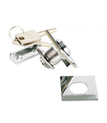 Serrure à flasques carrées pour porte de vitrine en verre