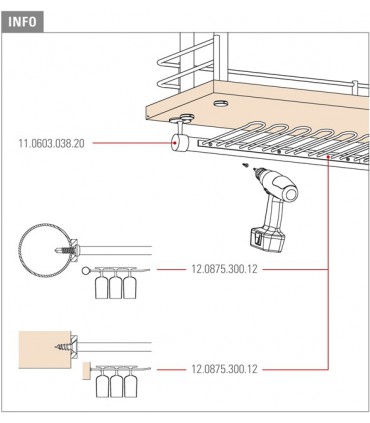 Ratelier a verre multiple montage