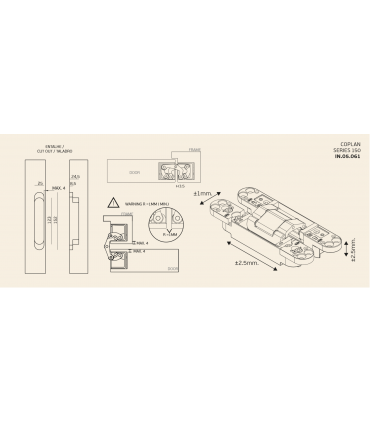Paumelle invisible 3D COPLAN 150