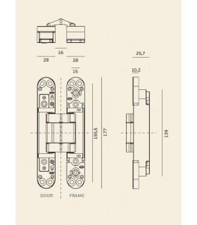 Paumelle invisible 3D COPLAN 175
