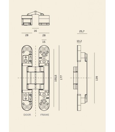 Paumelle invisible 3D COPLAN 175