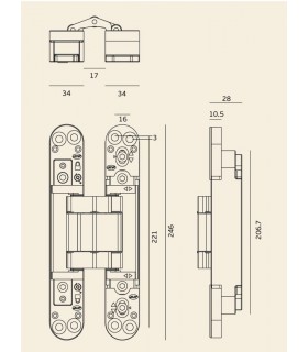 Paumelle invisible 3D COPLAN 245