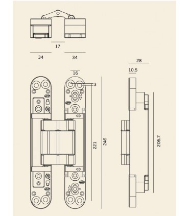 Paumelle invisible 3D COPLAN 245
