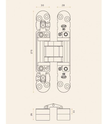 Paumelle 3D ajustement COPLAN 165