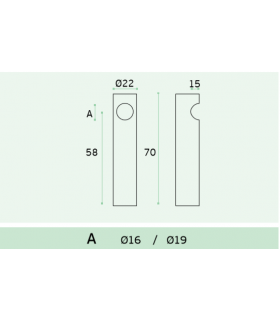 Embase d'extremité pour barre diamètre 16 ou 19 mm Embase d'extremité pour barre diamètre 16 ou 19 mm