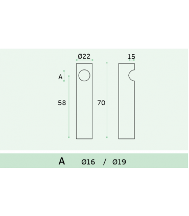 Embase d'extremité pour barre diamètre 16 ou 19 mm