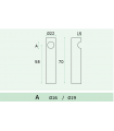 Embase d'extremité pour barre diamètre 16 ou 19 mm Embase d'extremité pour barre diamètre 16 ou 19 mm