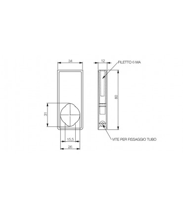 Embase rectangulaire pour tube ovale ou tube rond