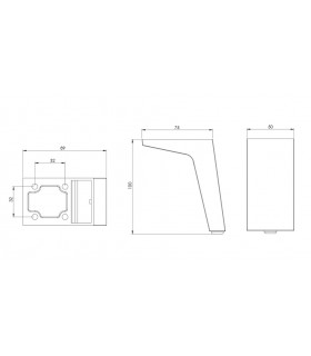 Pieds de meuble design profil incliné