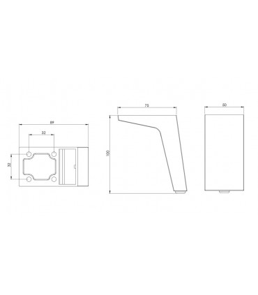 Pieds de meuble design profil incliné