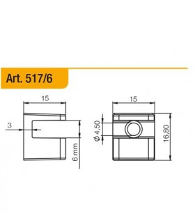 Console support série 517 pour étagère en verre ép.6 mm Console support série 517 pour étagère en verre ép.6 mm