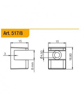 Console support série 517 pour étagère en verre ép.8 mm Console support série 517 pour étagère en verre ép.8 mm