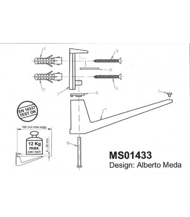 Support d'étagère design MS01433 par Confalonieri