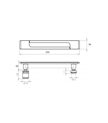 Poignées série MT824 pour porte de douche en verre