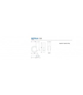 Roulette Ø 90 mm avec frein argent mat Roulette Ø 90 mm avec frein argent mat