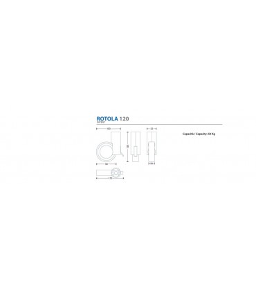 Roulette Ø 90 mm avec frein argent mat
