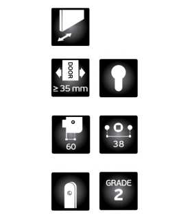 Serrure à larder pour porte coulissante en bois