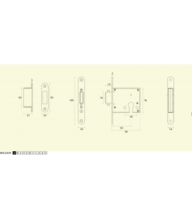 Serrure à larder pour porte coulissante en bois