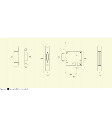 Serrure à larder pour porte coulissante en bois