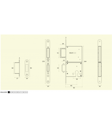 Serrure à larder pour porte coulissante en bois