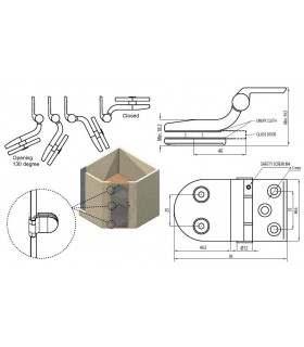 Charnière pour porte de sauna en verre Charnière pour porte de sauna en verre