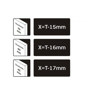 Pivots encastrés pour porte bois poids maxi 65 kg