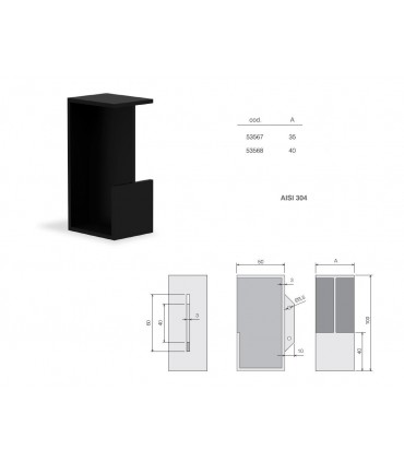 Poignée à encastrer série Did.4254 noire mat pour porte en bois