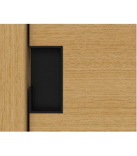 Poignée à encastrer série Did.4254 noire mat pour porte en bois