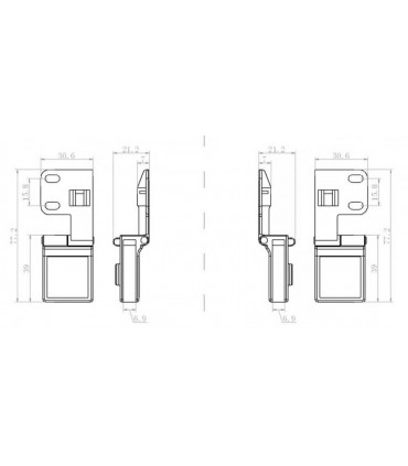 Charnière haute ou basse à blocage pour porte en verre d'épaisseur maxi 6 mm