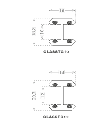 Profil Glass to glass montage sans silicone
