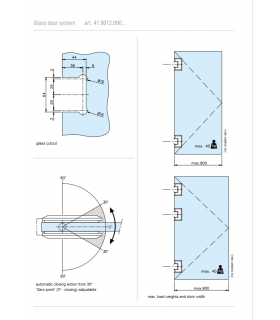 Charnière 90° ajustable pour porte de douche en verre Charnière 90° ajustable pour porte de douche en verre
