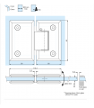 Charnière ajustable ouverture à 180° pour porte de douche Charnière ajustable ouverture à 180° pour porte de douche